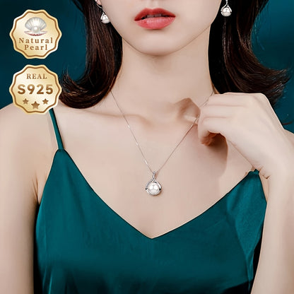Conjunto de collar y aretes de gota de perla