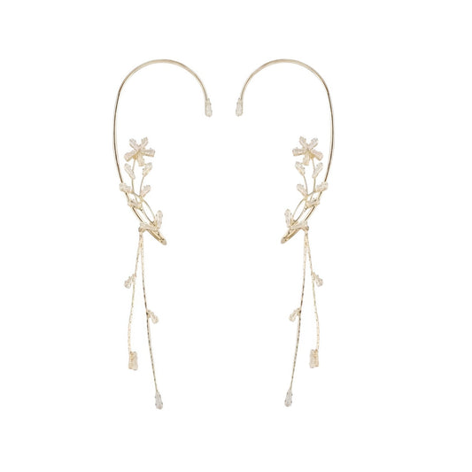Pendientes de borlas en forma de copo de nieve