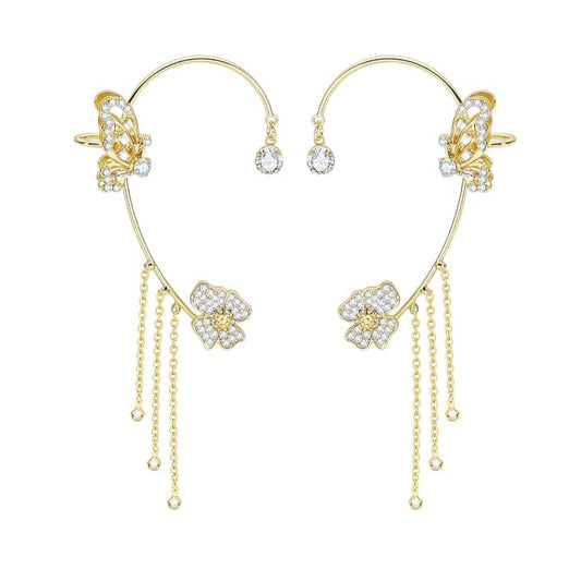 Pendientes de oreja en forma de mariposa elegante