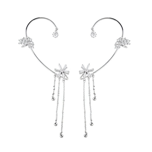 Pendientes de borlas florales rotativos